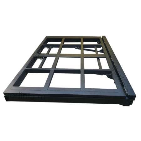 Люк стальной под доску 25 мм в деревянном полу на петлях с амортизаторами   и замком