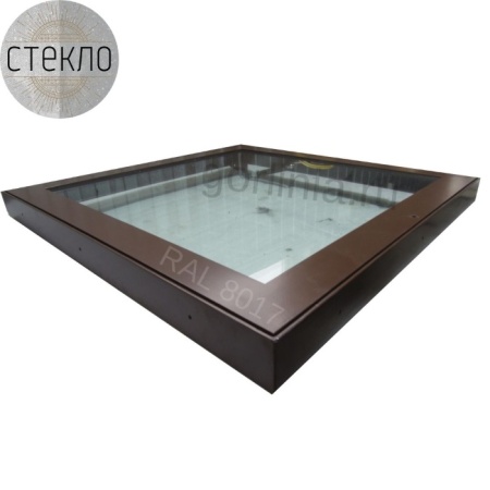 Люк в подвал со стеклом стеклогор 1100х1100*75 