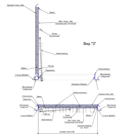 Люк выхода на кровлю чертеж dwg узлы архитекторам и проектировщикам